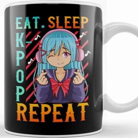 Baskı Dükkanı Cute Eat Sleep K Pop Repeat Kawaii Anime Girl Kpop Kupa