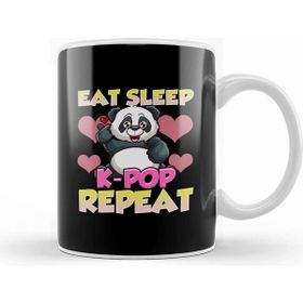 Baskı Dükkanı Cute Eat Sleep K Pop Repeat Kawaii Panda Kpop Kupa