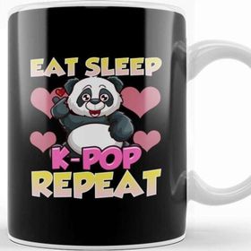 Baskı Dükkanı Cute Eat Sleep K Pop Repeat Kawaii Panda Kpop Kupa