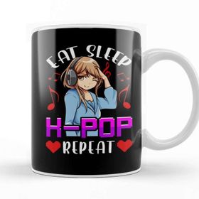 Baskı Dükkanı Cute Eat Sleep K Pop Repeat Kpop Korean Music Kupa