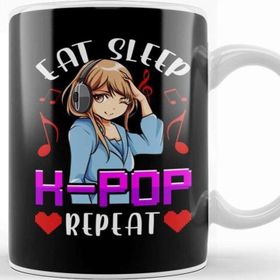 Baskı Dükkanı Cute Eat Sleep K Pop Repeat Kpop Korean Music Kupa