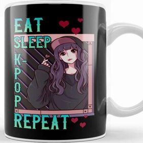 Baskı Dükkanı Cute Eat Sleep K Pop Repeat Kpop Korean Music Kupa