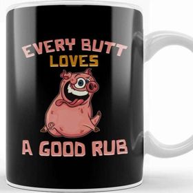 Baskı Dükkanı Cute Every Butt Loves a Good Rub Funny Pig Bbq Pun Kupa