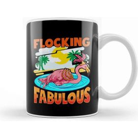 Baskı Dükkanı Cute Flocking Fabulous Flamingo Confidence Pun Kupa Bardak