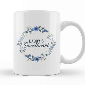 Baskı Dükkanı Cute Floral Daddys Sweetheart Daughter Flowers Kupa