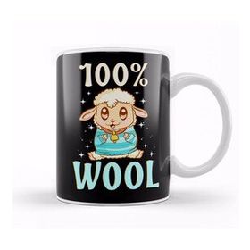 Baskı Dükkanı Cute & Funny 100% Wool Sheeps Are 100 Percent Wool Kupa Bardak