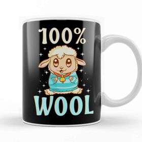 Baskı Dükkanı Cute & Funny 100% Wool Sheeps Are 100 Percent Wool Kupa Bardak