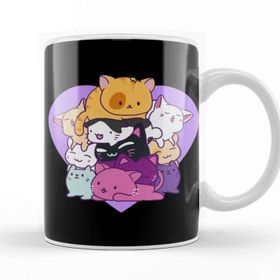 Baskı Dükkanı Cute & Funny A Meowtain Of Cats Kitty Mountain Pun Kupa Bardak