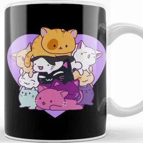 Baskı Dükkanı Cute & Funny A Meowtain Of Cats Kitty Mountain Pun Kupa Bardak