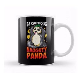 Baskı Dükkanı Cute & Funny Be Cautious Naughty Panda Baby Bear Kupa Bardak