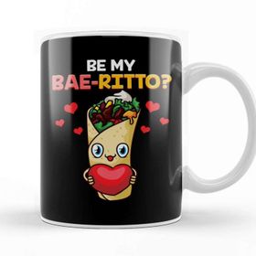 Baskı Dükkanı Cute & Funny Be My Bae Rrito Baerrito Burrito Pun Kupa Bardak