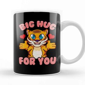 Baskı Dükkanı Cute & Funny Big Hug For You Adorable Baby Tiger Kupa Bardak