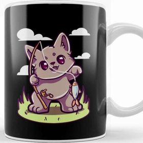 Baskı Dükkanı Cute & Funny Cat Fishing Kupa Bardak