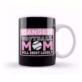 Baskı Dükkanı Cute & Funny Danger Softball Mom Will Shout Loudly Kupa Bardak