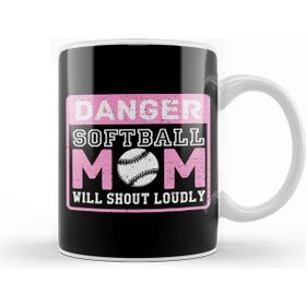 Baskı Dükkanı Cute & Funny Danger Softball Mom Will Shout Loudly Kupa Bardak
