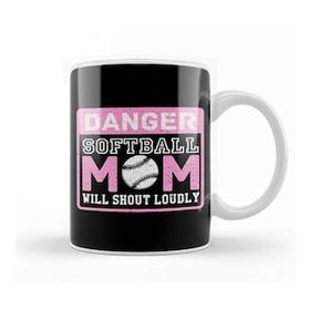 Baskı Dükkanı Cute & Funny Danger Softball Mom Will Shout Loudly Kupa Bardak