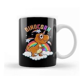 Baskı Dükkanı Cute & Funny Dinocorn Dinosaur Unicorn Kupa Bardak