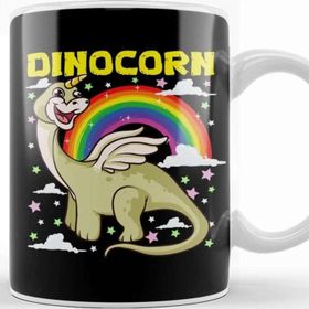 Baskı Dükkanı Cute & Funny Dinocorn Dinosaur Unicorn Kupa Bardak