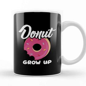 Baskı Dükkanı Cute & Funny Donut Grow Up Pun Do Not Grow Up Joke Kupa Bardak