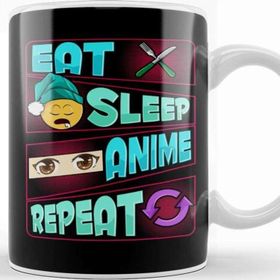 Baskı Dükkanı Cute & Funny Eat Sleep Anime Repeat Anime Lover Kupa Bardak