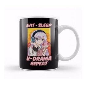 Baskı Dükkanı Cute & Funny Eat Sleep K Drama Repeat Korean K Pop Kupa Bardak