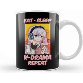 Baskı Dükkanı Cute & Funny Eat Sleep K Drama Repeat Korean K Pop Kupa Bardak