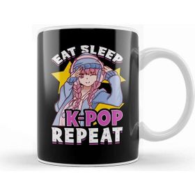 Baskı Dükkanı Cute & Funny Eat Sleep K Pop Repeat Korean Music Kupa Bardak