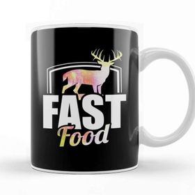 Baskı Dükkanı Cute & Funny Fast Food Buck Hunting Deer Hunter Kupa Bardak