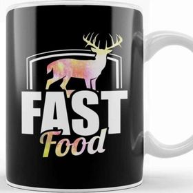 Baskı Dükkanı Cute & Funny Fast Food Buck Hunting Deer Hunter Kupa Bardak