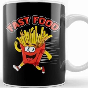 Baskı Dükkanı Cute & Funny Fast Food Running French Fries Joke Kupa Bardak