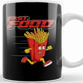 Baskı Dükkanı Cute & Funny Fast Food Running French Fries Punny Kupa Bardak