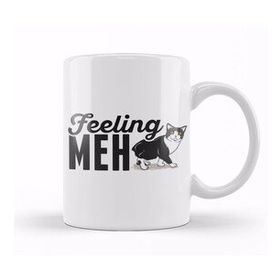 Baskı Dükkanı Cute & Funny Feeling Meh Kitty Adorable Cat Kupa Bardak