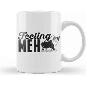 Baskı Dükkanı Cute & Funny Feeling Meh Kitty Adorable Cat Kupa Bardak