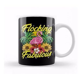 Baskı Dükkanı Cute & Funny Flocking Fabulous Flamingo Pun Kupa Bardak