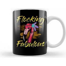 Baskı Dükkanı Cute & Funny Flocking Fabulous Flamingo Pun Kupa Bardak