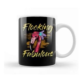 Baskı Dükkanı Cute & Funny Flocking Fabulous Flamingo Pun Kupa Bardak