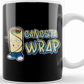 Baskı Dükkanı Cute & Funny Gangsta Wrap Yo! Burrito Rap Food Pun Kupa Bardak