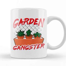Baskı Dükkanı Cute & Funny Garden Gangster Planting Pun Kupa Bardak