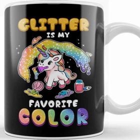 Baskı Dükkanı Cute & Funny Glitter Is My Favorite Color Unicorn Kupa Bardak