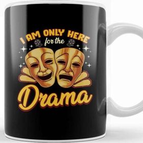 Baskı Dükkanı Cute & Funny I Am Only Here For The Drama Pun Kupa Bardak