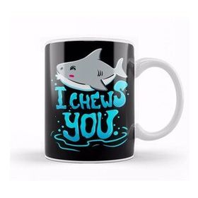 Baskı Dükkanı Cute & Funny I Chews You Shark Chooses You Pun Kupa Bardak