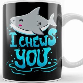 Baskı Dükkanı Cute & Funny I Chews You Shark Chooses You Pun Kupa Bardak