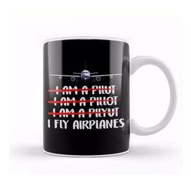 Baskı Dükkanı Cute & Funny I Fly Airplanes Pilot Joke Flying Pun Kupa Bardak