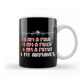 Baskı Dükkanı Cute & Funny I Fly Airplanes Pilot Joke Flying Pun Kupa Bardak