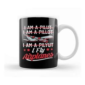 Baskı Dükkanı Cute & Funny I Fly Airplanes Pilot Joke Flying Pun Kupa Bardak