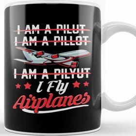 Baskı Dükkanı Cute & Funny I Fly Airplanes Pilot Joke Flying Pun Kupa Bardak