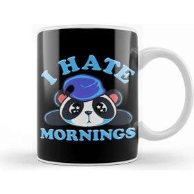 Baskı Dükkanı Cute & Funny I Hate Mornings Lazy Panda Sleepy Kupa Bardak