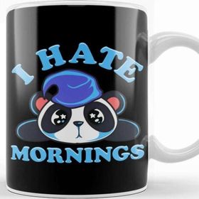 Baskı Dükkanı Cute & Funny I Hate Mornings Lazy Panda Sleepy Kupa Bardak