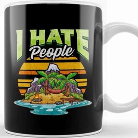 Baskı Dükkanı Cute & Funny I Hate People Beach Vacation Pun Kupa Bardak