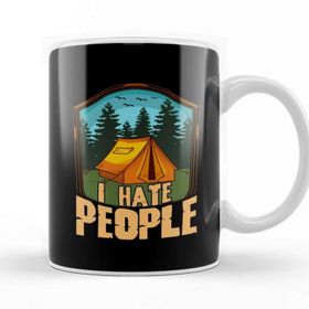 Baskı Dükkanı Cute & Funny I Hate People Camping Tent Camper Pun Kupa Bardak